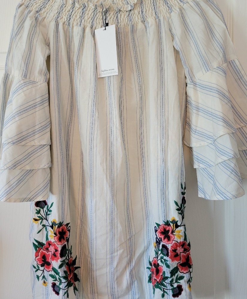 OUTFITTERS WOMAN Boho Embroidered Striped Tunic